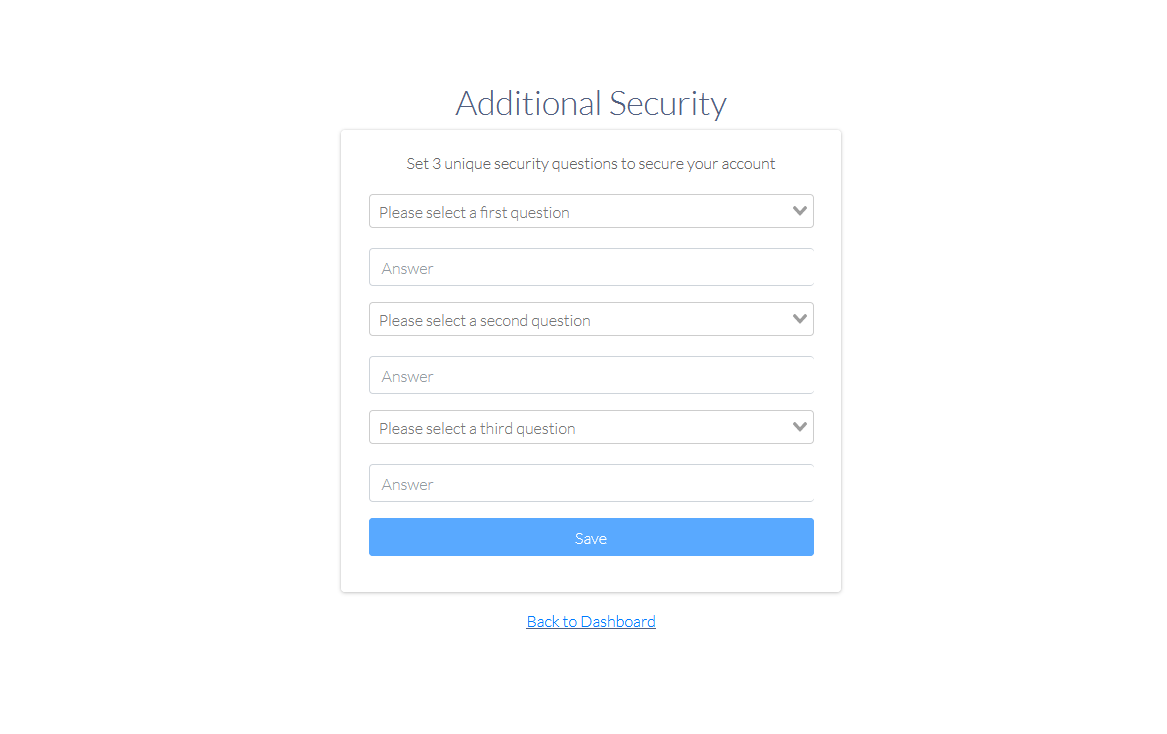 Additional Security Form